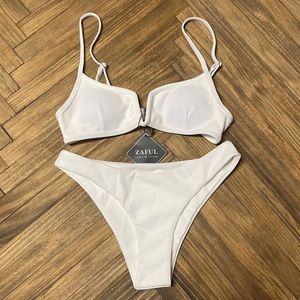 Womens size small zaful white swimsuit set